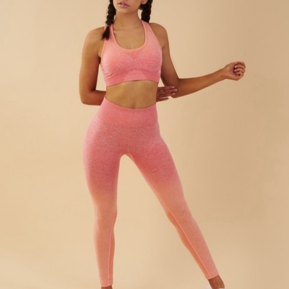 Gymshark Ombré Seamless Leggings in Peach Coral - Picture 5 of 5